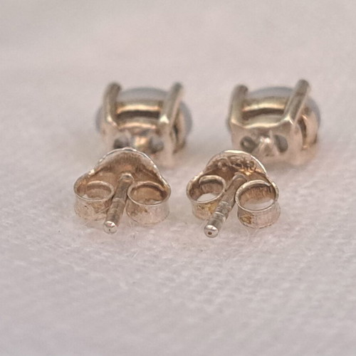 Stud Earrings 925 Handmade with Natural Selenite 4.7 ctw
