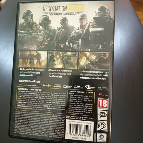 Tom Clancy's Rainbow Six Siege PC DVD-ROM like new, action game