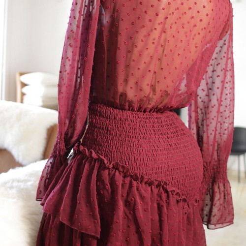 Spring summer burgundy dress new, size S