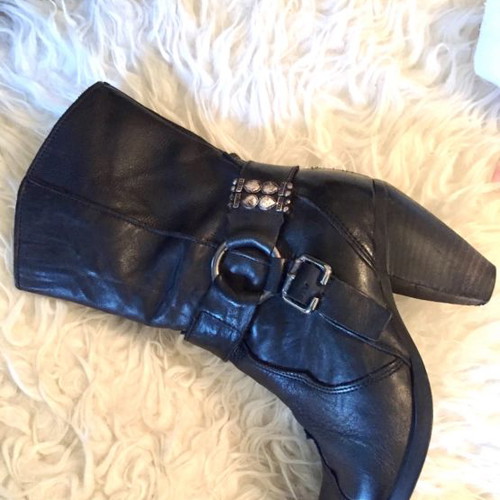 Handmade leather western ankle boots size 37, black