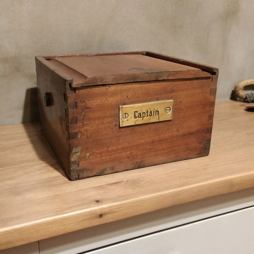 Gyroscopic nautical compass used CH. Bianchetti in wooden case