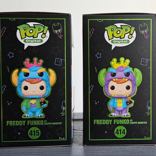 Funko Blacklight NFT Arcade Freddy as Droppp Monster Lot of 2 new