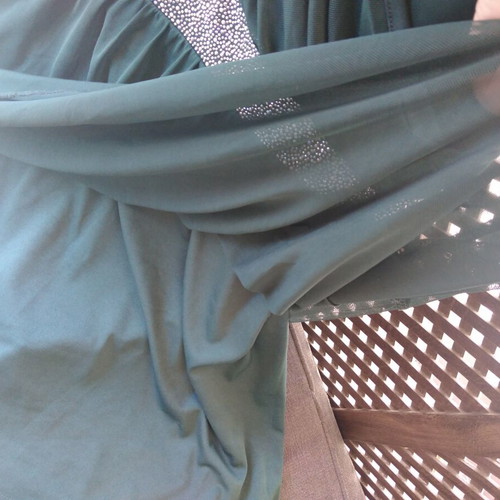 Green dress with lining and tulle, size XXL