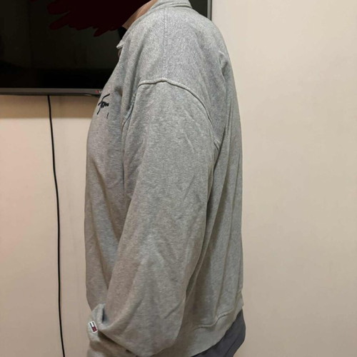 Tommy Jeans ανδρική γκρι vintage μπλούζα quarter zip σαν καινούργια, μέγεθος XL