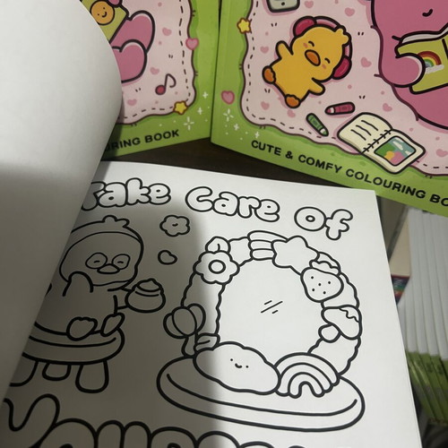 Cozy Vibes coloring book with 45 handwritten pages, new