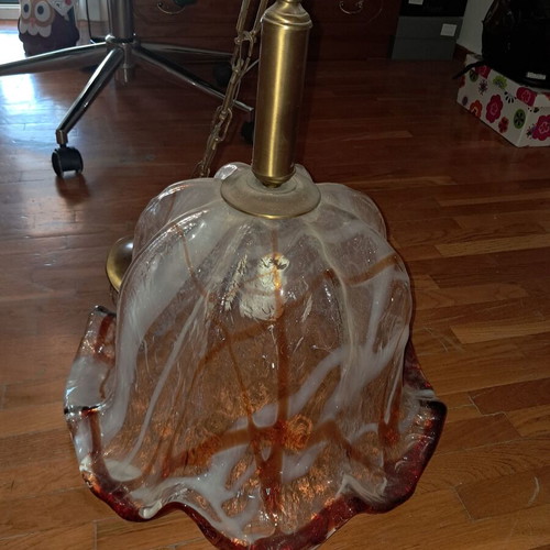 Ceiling lamp made of blown glass like new