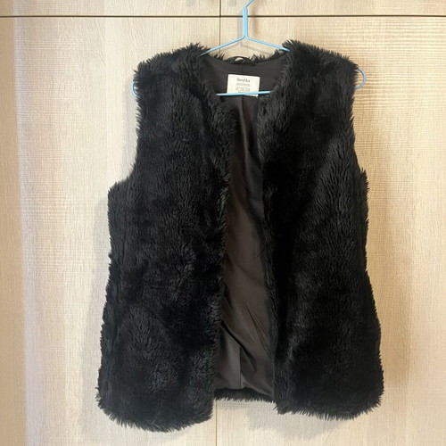Bershka Fur Jacket like new, black, size small