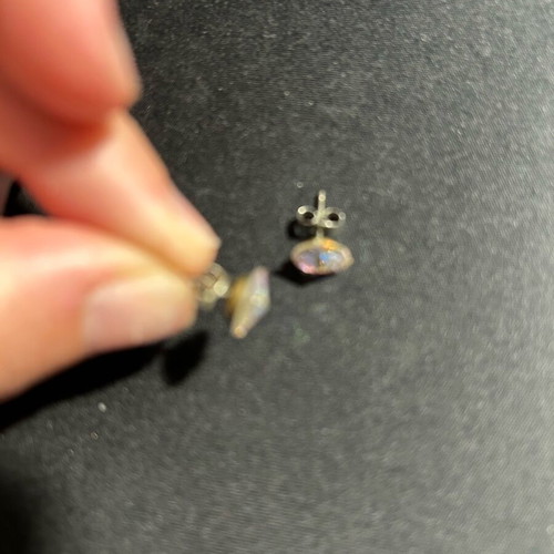 Earrings with rhinestones used