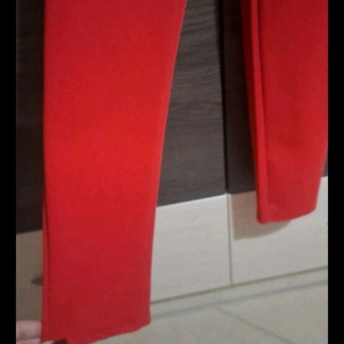 One-piece jumpsuit like new, red with belt, size L