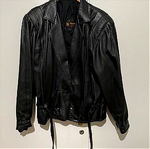 Μαύρο δερμάτινο μπουφάν - leather jacket