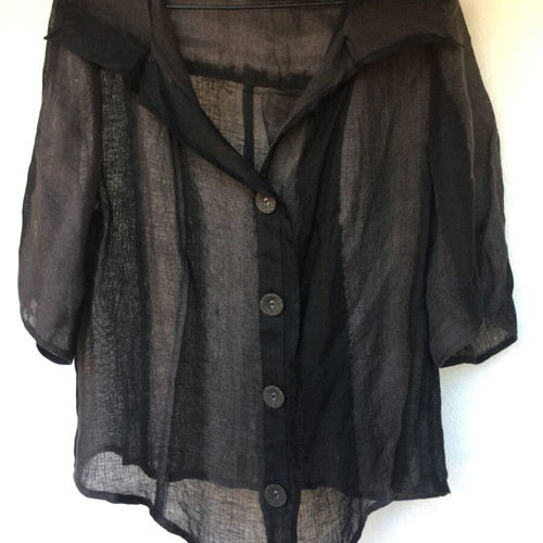 Summer transparent cotton shirt Sonja Marhoni like new black brown