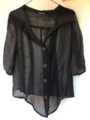 Summer transparent cotton shirt Sonja Marhoni like new black brown