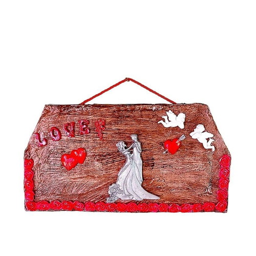 Handmade frame or tabletop decor loving couple dancing, new