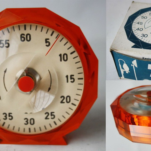 Vintage 70's Mechanical Kitchen Timer Ringer Kecskemet Hungary new
