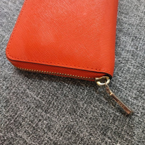 DKNY leather wallet like new, red orange