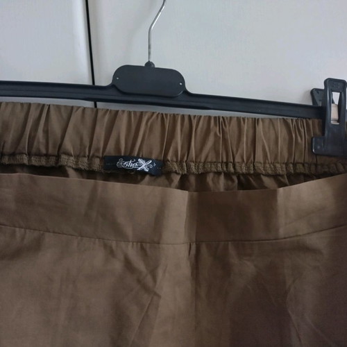 SheX khaki blouse with back opening size medium new