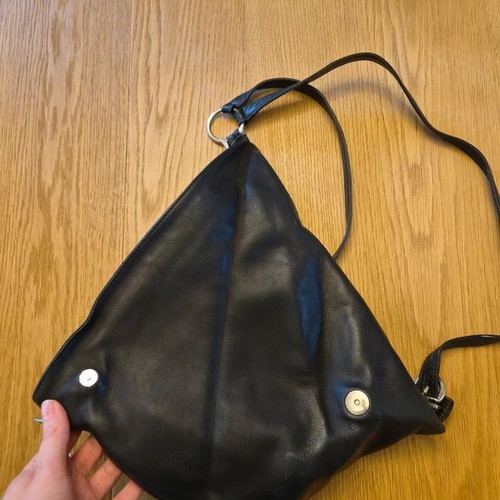 Renato Angi Venezia leather backpack, triangular design