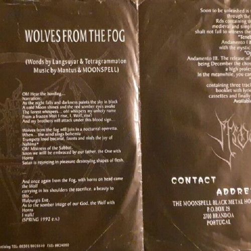 Moonspell Goat On Fire / Wolves From The Fog 7" vinyl 1994 like new