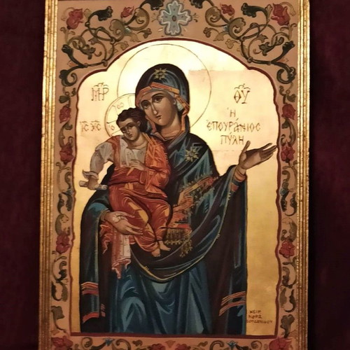 Nora Iordanidou icon painting like new with frame