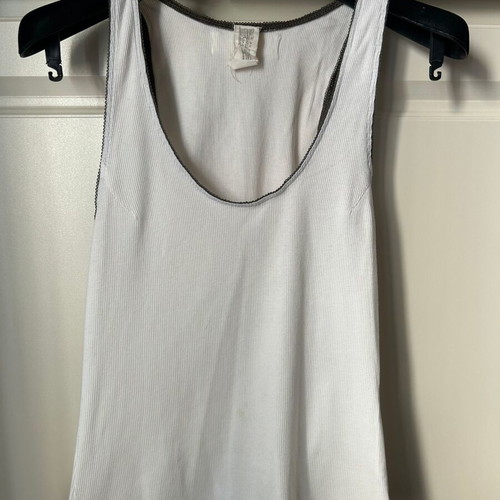 AniYe By white cotton sleeveless t-shirt with olive lace size M