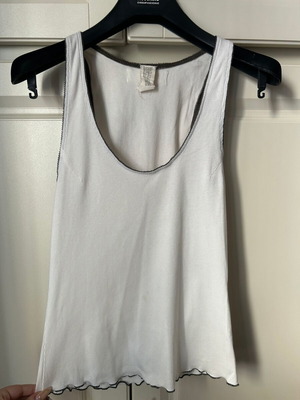 AniYe By white cotton sleeveless t-shirt with olive lace size M