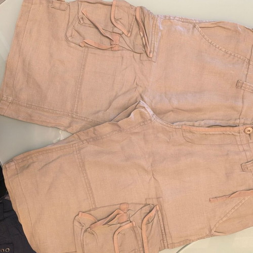 Men's Beige Linen Bermuda Shorts like new, size M, with pockets