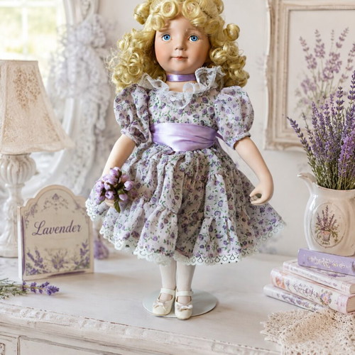 Dianna Effner Lavender porcelain doll like new