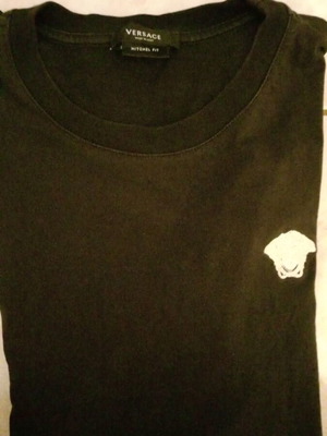 Versace βαμβακερό T-shirt μαύρο μέγεθος L μεταχειρισμένο