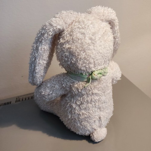 Rabbit plush toy with green scarf 35cm TCM like new