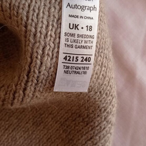 M&S beige wool alpaca jacket new, size 18