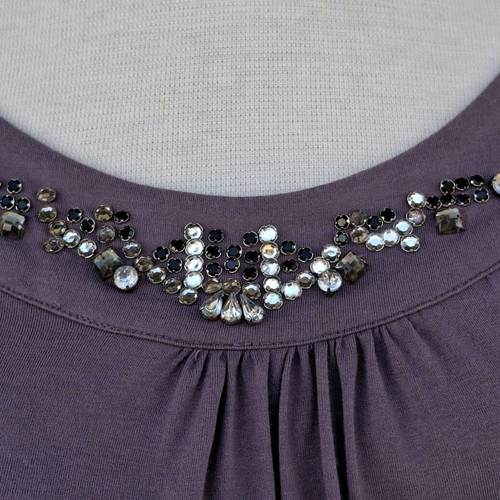 Top with Beaded Embroidery like new, purple, sizes M and L