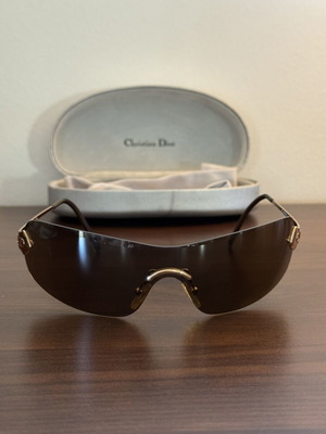 Christian Dior Absolute 486 Shield Sunglasses, gold brown, vintage Y2K