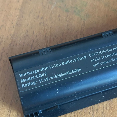 Laptop battery CQ42 used, 5200mAh rechargeable Li-ion