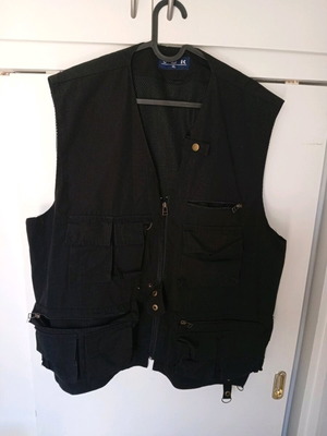 Cargo sleeveless vest used xl black with pockets