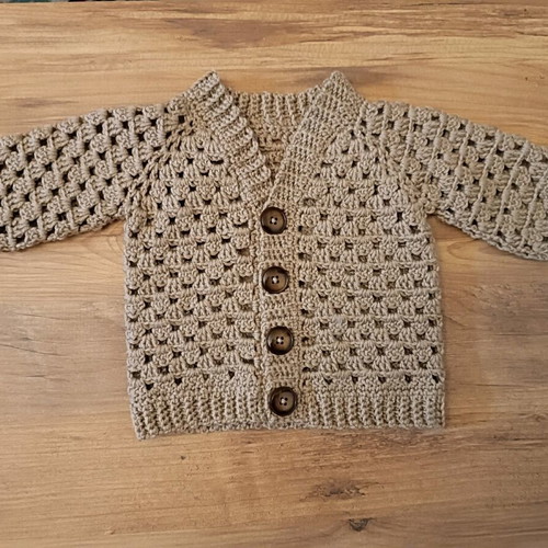 Handmade Crochet Baby Cardigan Size 6-9 Months