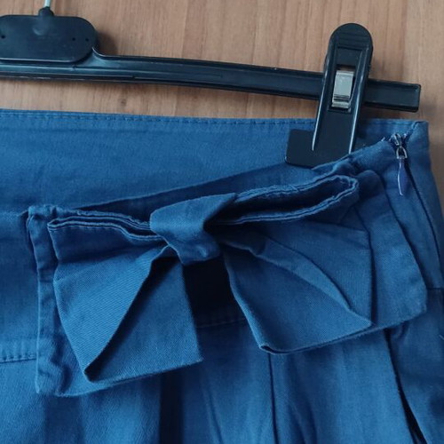 Blue cotton summer pants XL like new with bow
