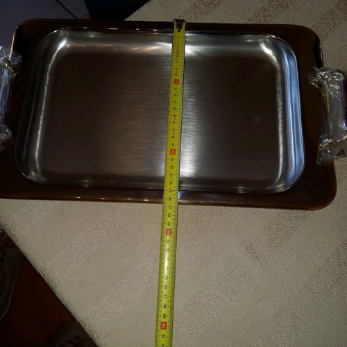 Serving trays set of 3 with gilded designs like new
