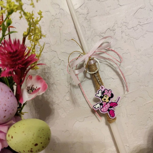 Minnie Mouse Candle 37cm new with keychain