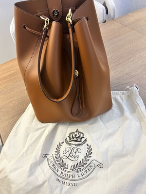 Ralph Lauren leather bucket bag shoulder brown like new