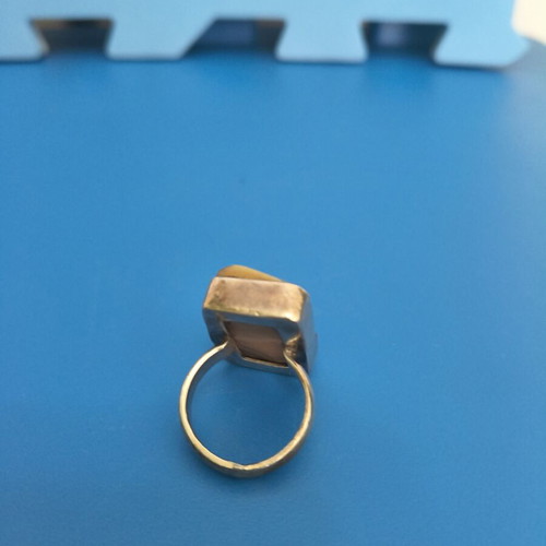 Silver ring with asymmetrical stone 925