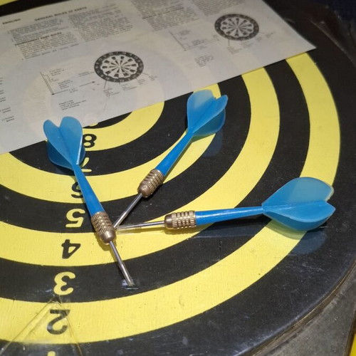 Paper Dartboard 38cm double-sided with 6 steel tip darts new