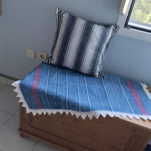 Handwoven table runner used with lace 90x50 cm