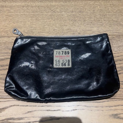 Barbara Rihl Leather Clutch Bag Like New Black