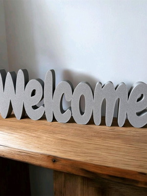 Logo 3d print welcome new, pla plastic material
