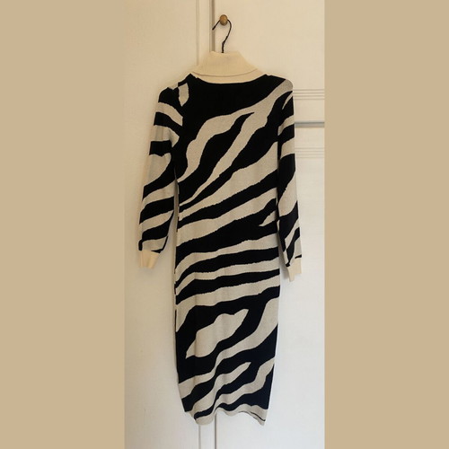Porta Fortuna Zebra Print Turtleneck Knit Dress like new