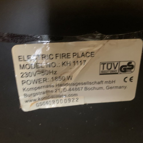 Electric fan heater fireplace, German made