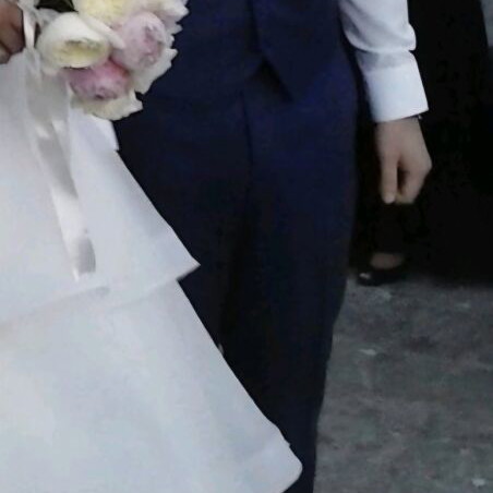 Wedding suit like new, deep intense blue, with vest and bow tie