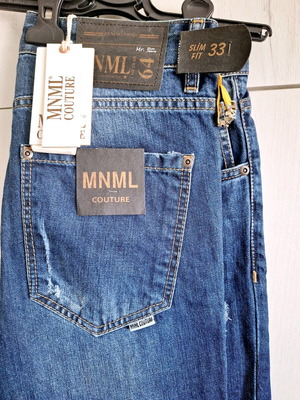 MNML men's slim fit jeans new, size 33, blue