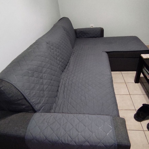 Sofa Cover Dark Gray Like New, Waterproof, Easy to Install
