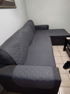 Sofa Cover Dark Gray Like New, Waterproof, Easy to Install